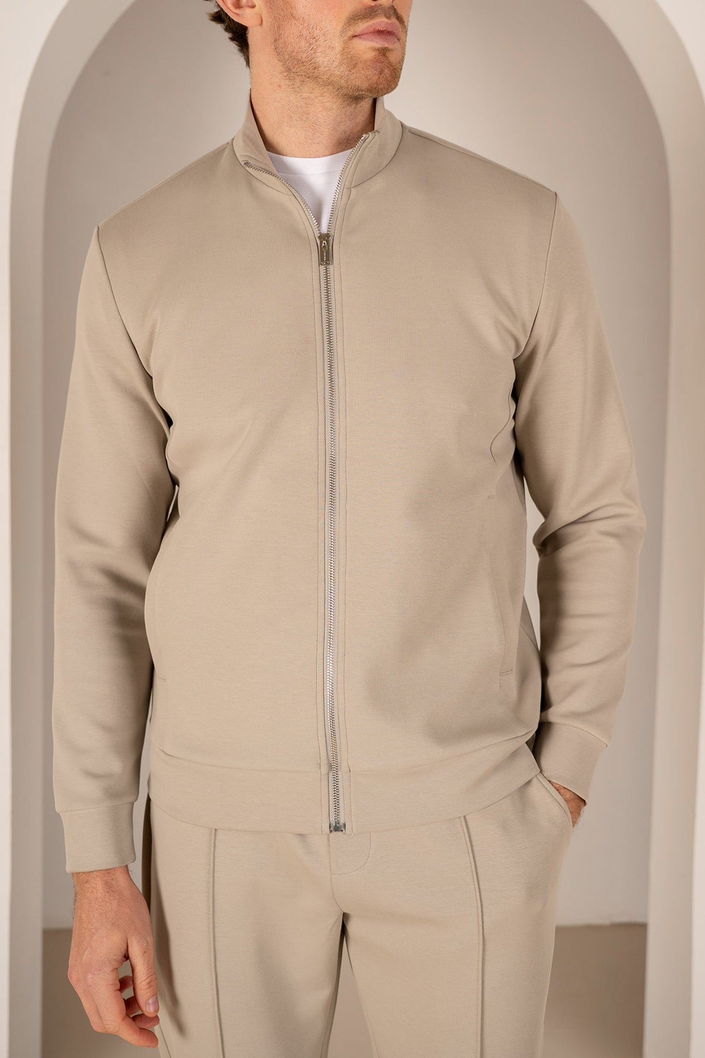 Interlock Zip-Up Jacket - Olive