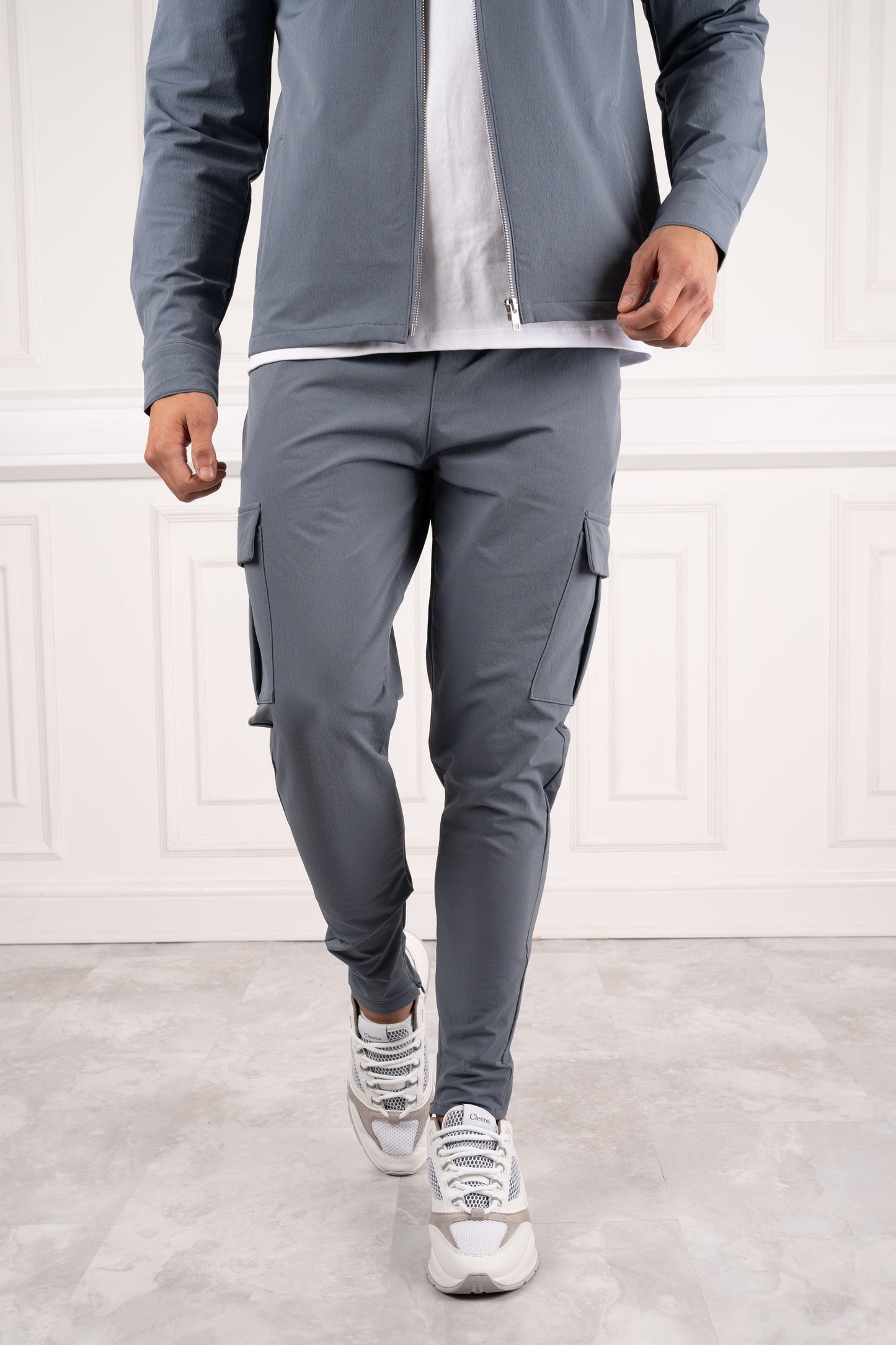 Premium Cargo Utility Pants - Steel Blue