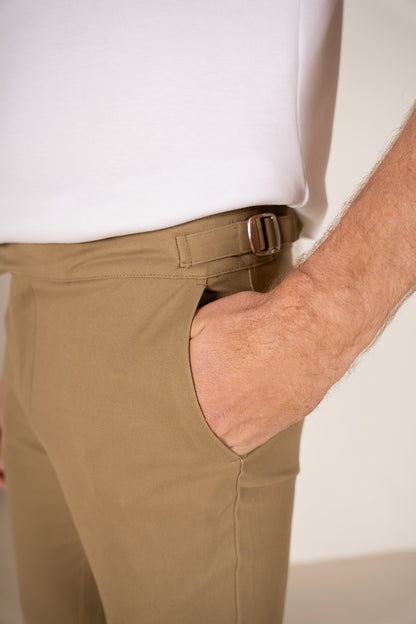 Tailored Buckle Chino - Stone